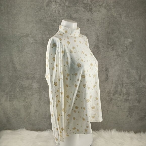 NWT KAREN SCOTT Christmas Glitter Snowflake Top XL(16-18) Cotton Pullover White - Picture 5 of 11